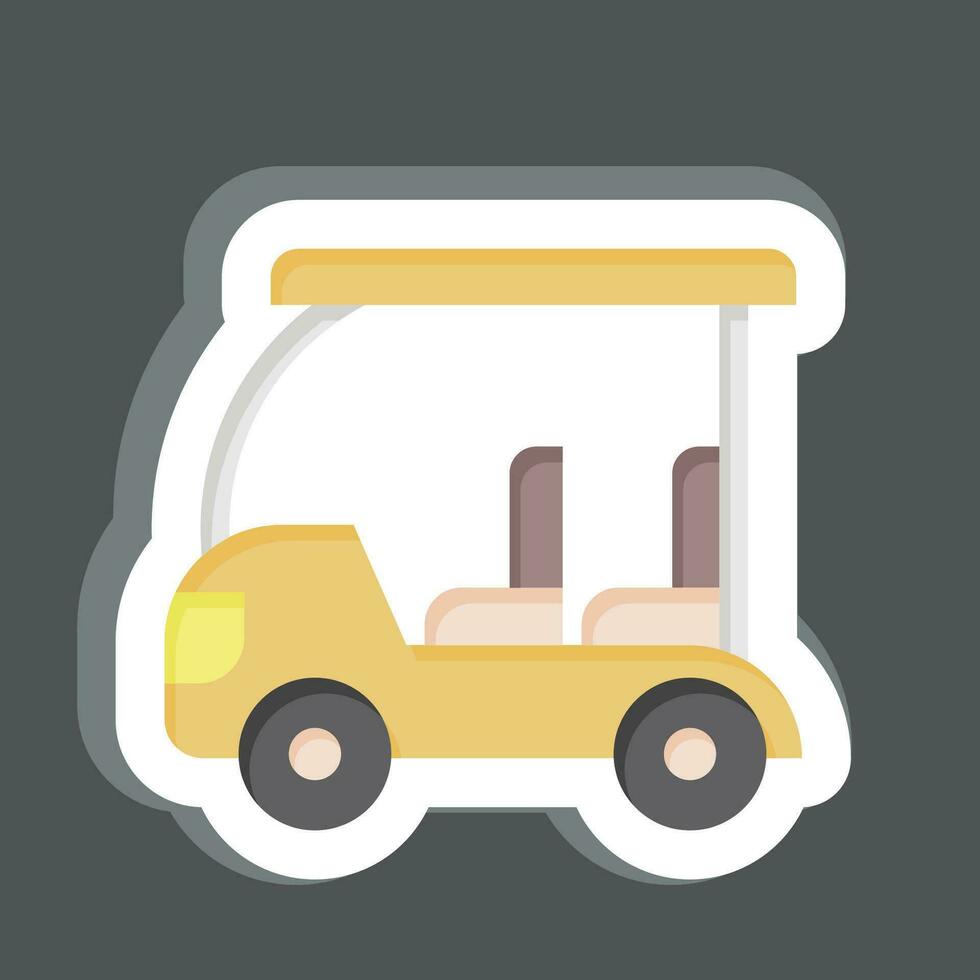 Sticker Golf Cart. related to Golf symbol. simple design editable. simple illustration vector
