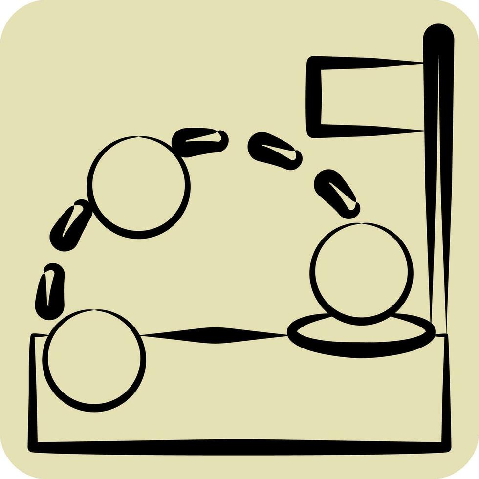 Icon Golf Strategy. related to Golf symbol. hand drawn style. simple design editable. simple illustration vector