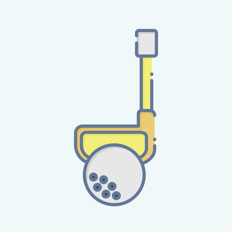 icono hierro. relacionado a golf símbolo. garabatear estilo. sencillo diseño editable. sencillo ilustración vector