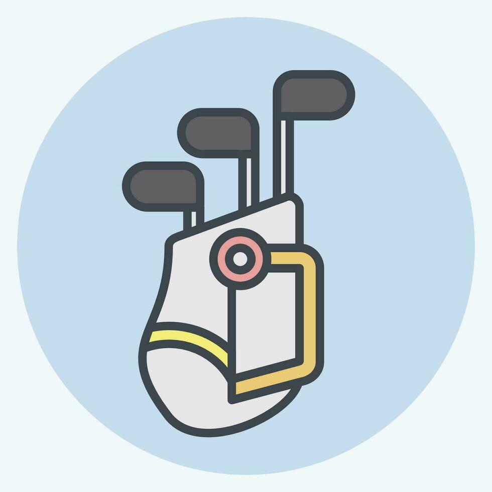 Icon Golf Bag. related to Golf symbol. color mate style. simple design editable. simple illustration vector