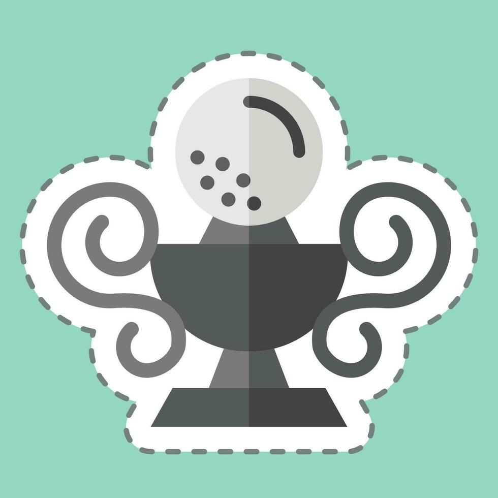 Sticker line cut Trophy. related to Golf symbol. simple design editable. simple illustration vector