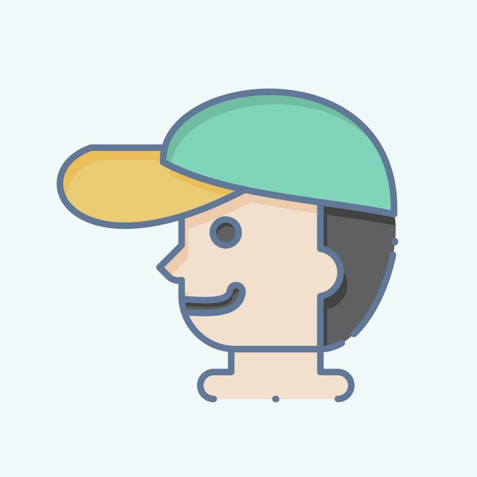 Icon Cap. related to Golf symbol. doodle style. simple design editable. simple illustration vector