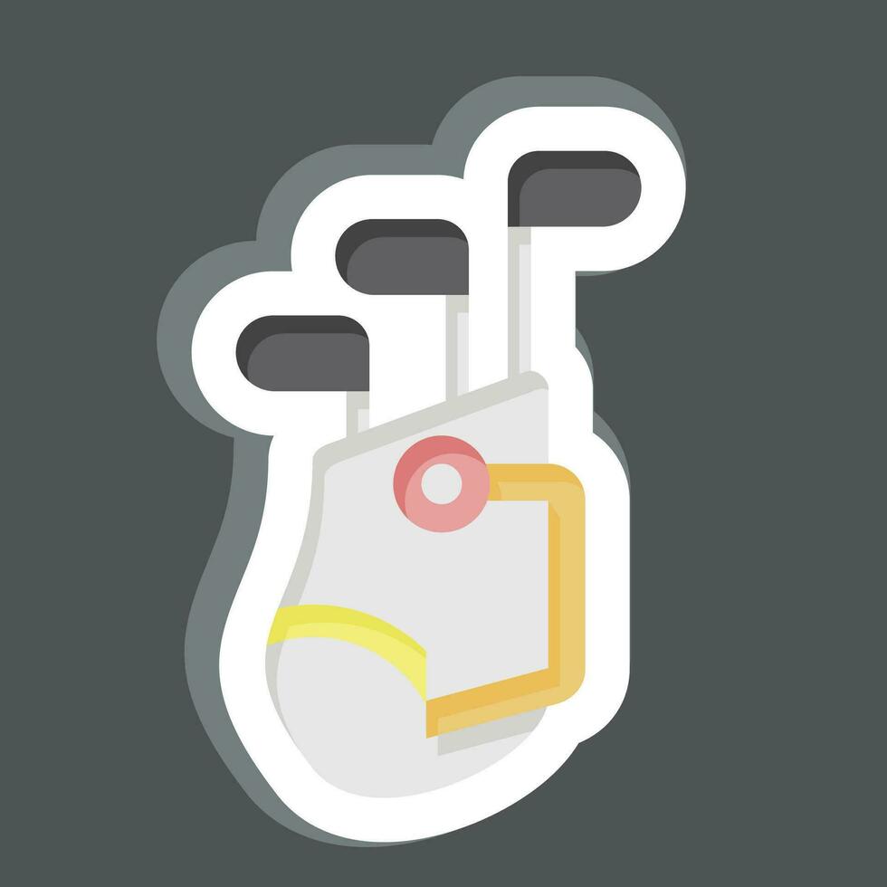 pegatina golf bolsa. relacionado a golf símbolo. sencillo diseño editable. sencillo ilustración vector