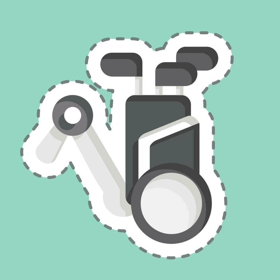 Sticker line cut Trolley. related to Golf symbol. simple design editable. simple illustration vector