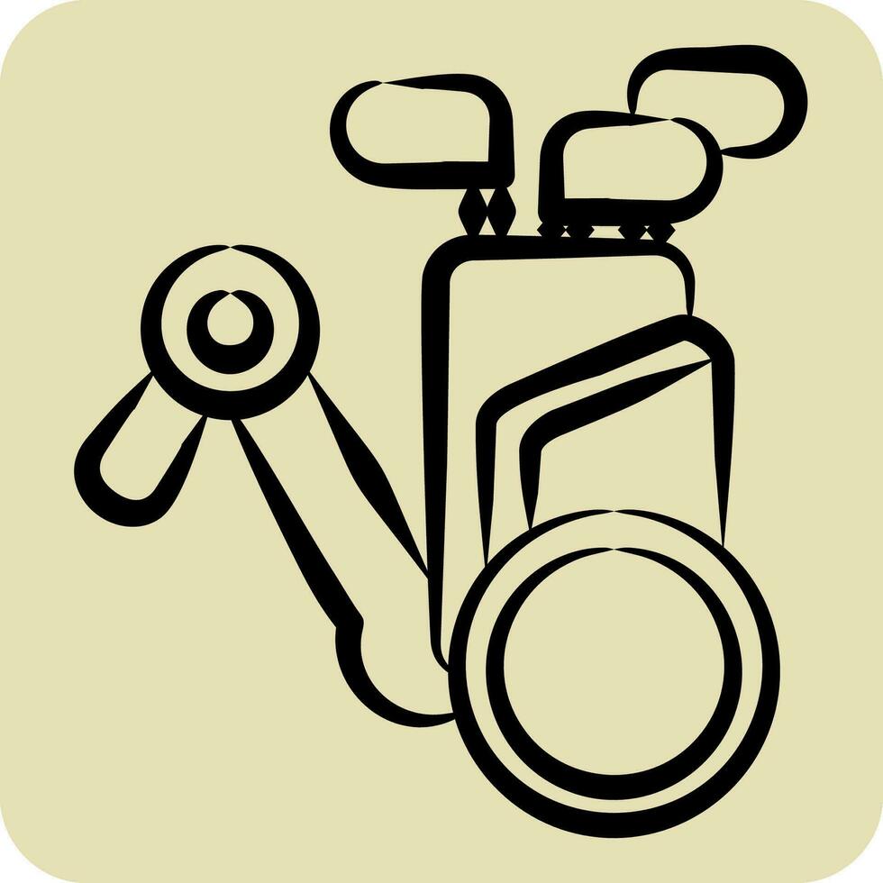 Icon Trolley. related to Golf symbol. hand drawn style. simple design editable. simple illustration vector