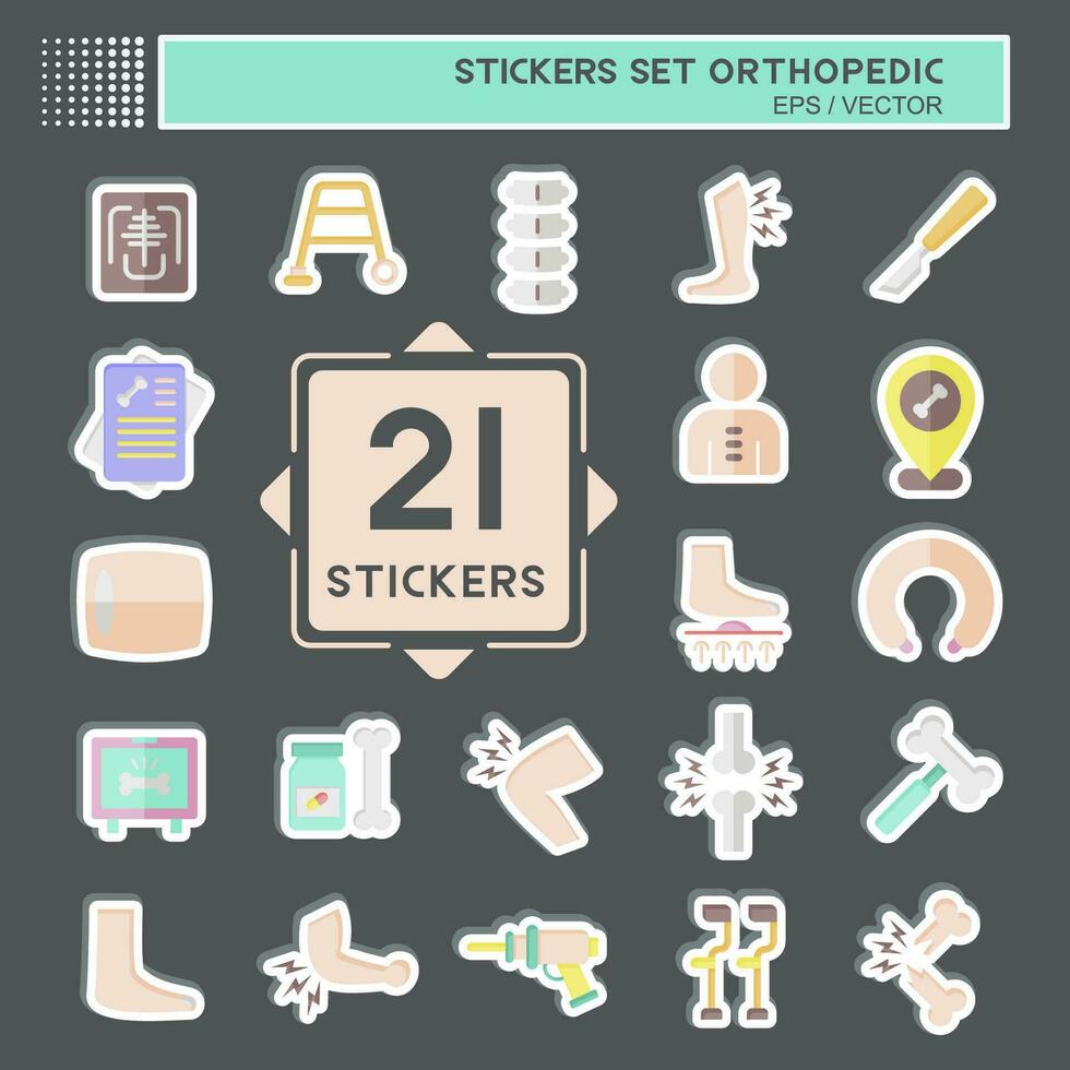 Sticker Set Orthopedic. related to Health symbol. simple design editable. simple illustration vector