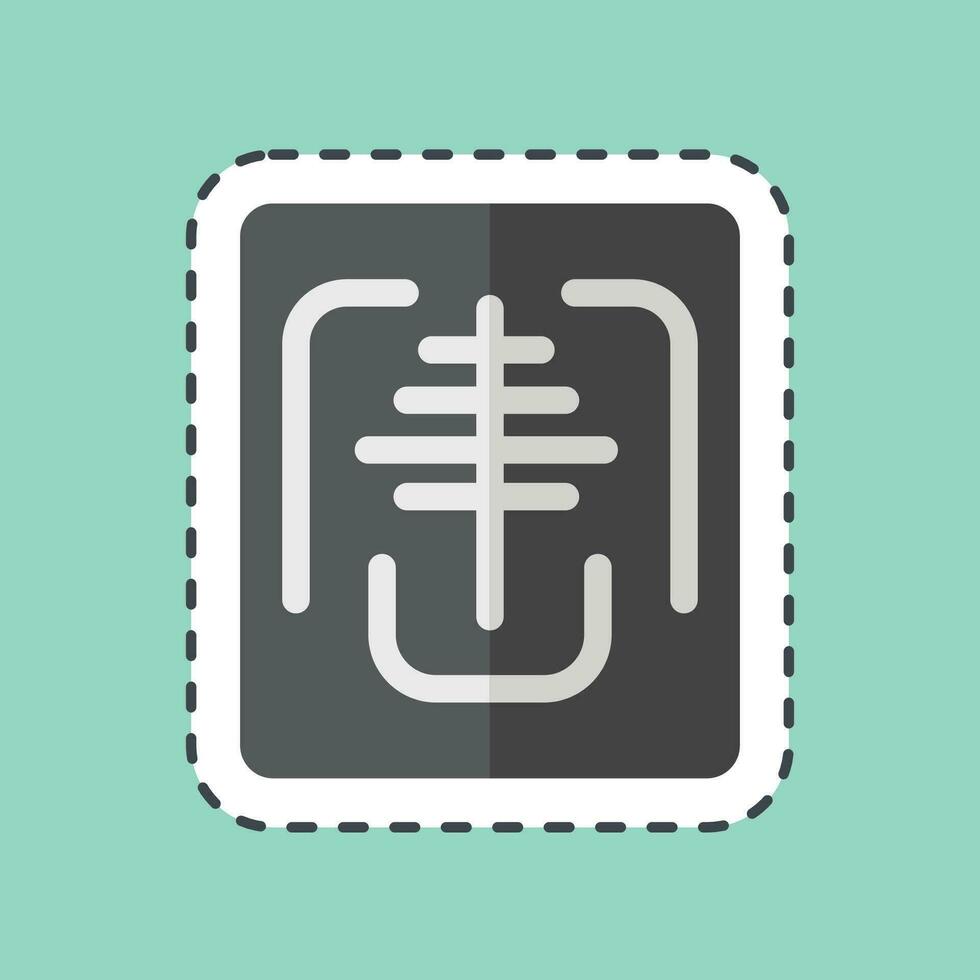 Sticker line cut X Ray. related to Orthopedic symbol. simple design editable. simple illustration vector