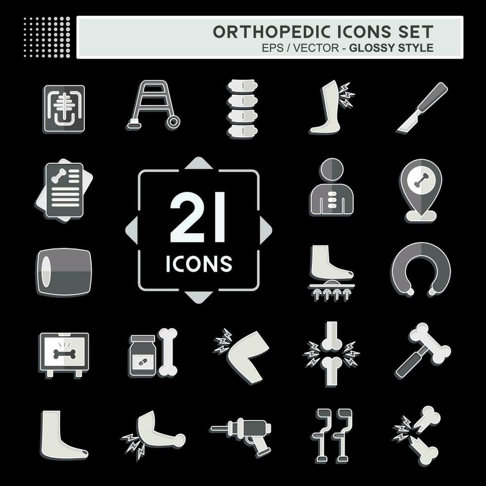 Icon Set Orthopedic. related to Health symbol. glossy style. simple design editable. simple illustration vector