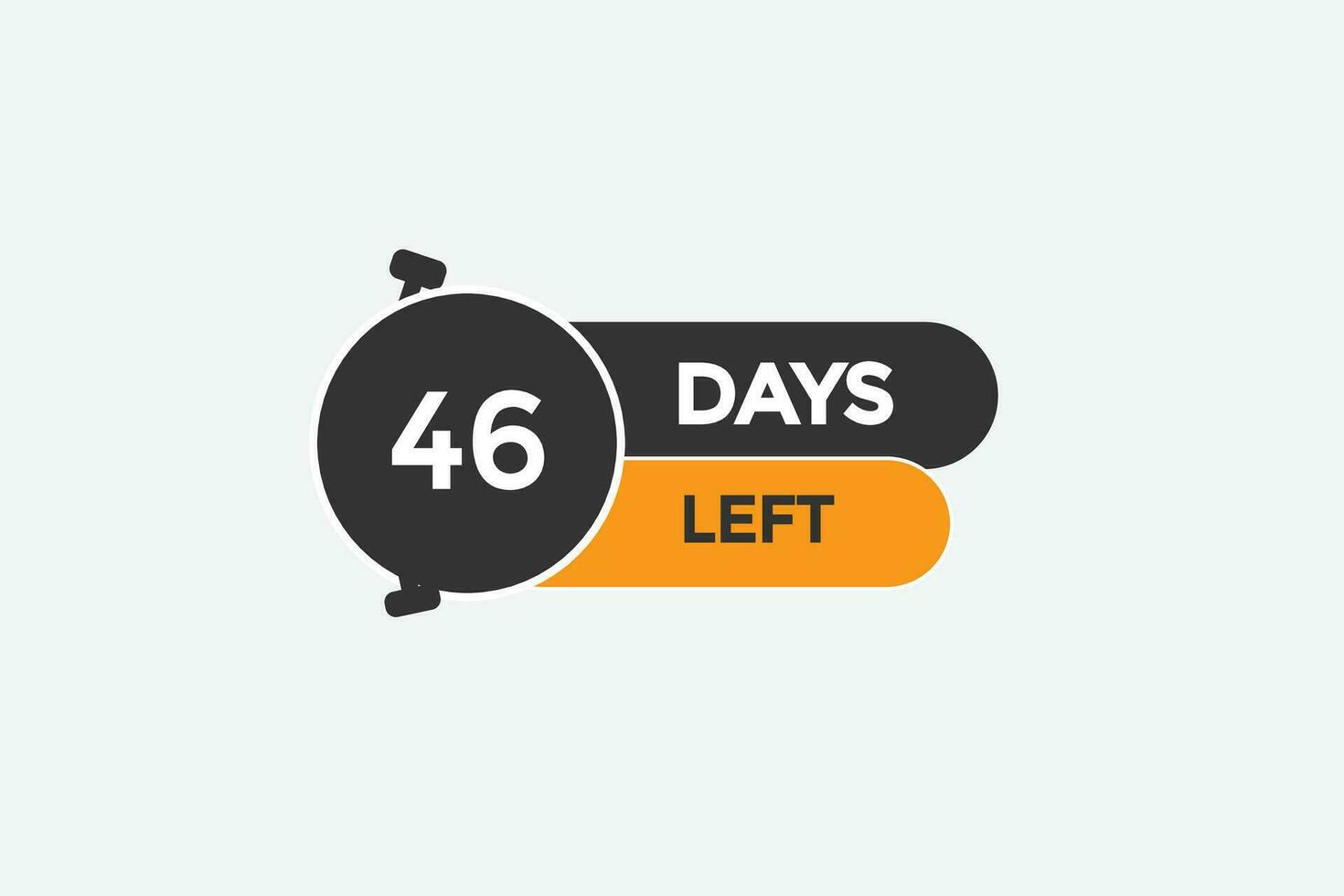 46 dias izquierda cuenta regresiva plantilla, 46 día cuenta regresiva izquierda bandera etiqueta botón eps 46 vector