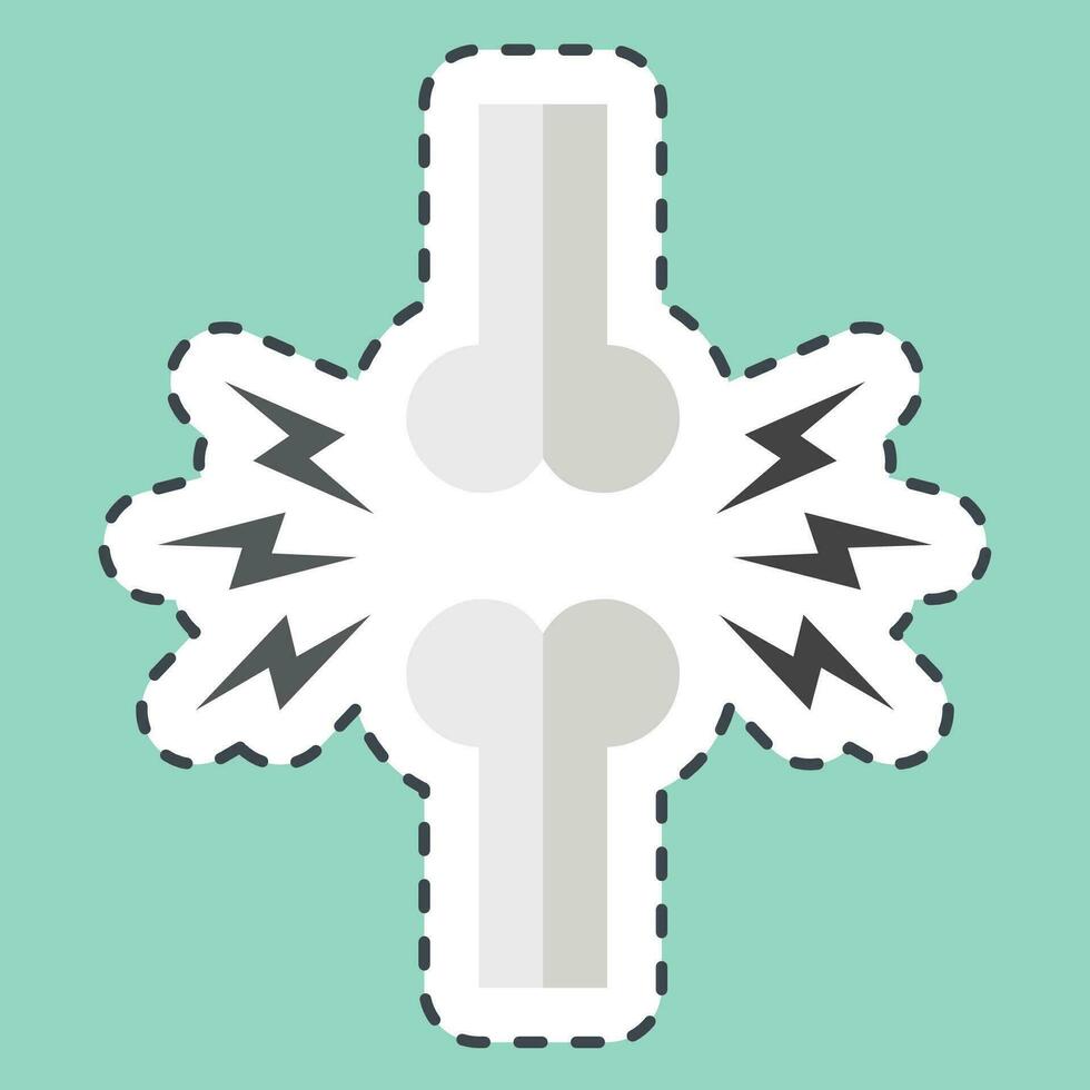 Sticker line cut Joint. related to Orthopedic symbol. simple design editable. simple illustration vector