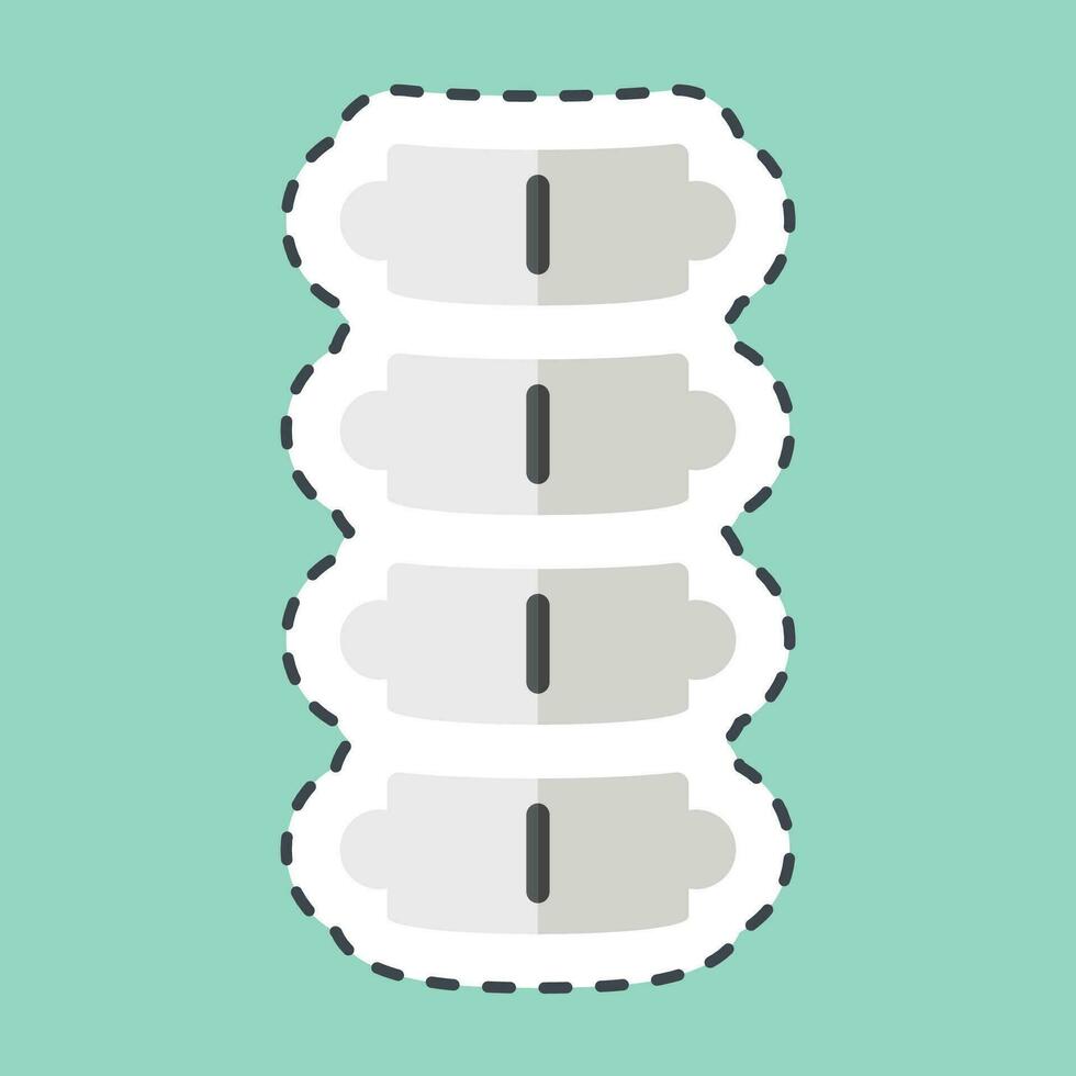 Sticker line cut Spine. related to Orthopedic symbol. simple design editable. simple illustration vector