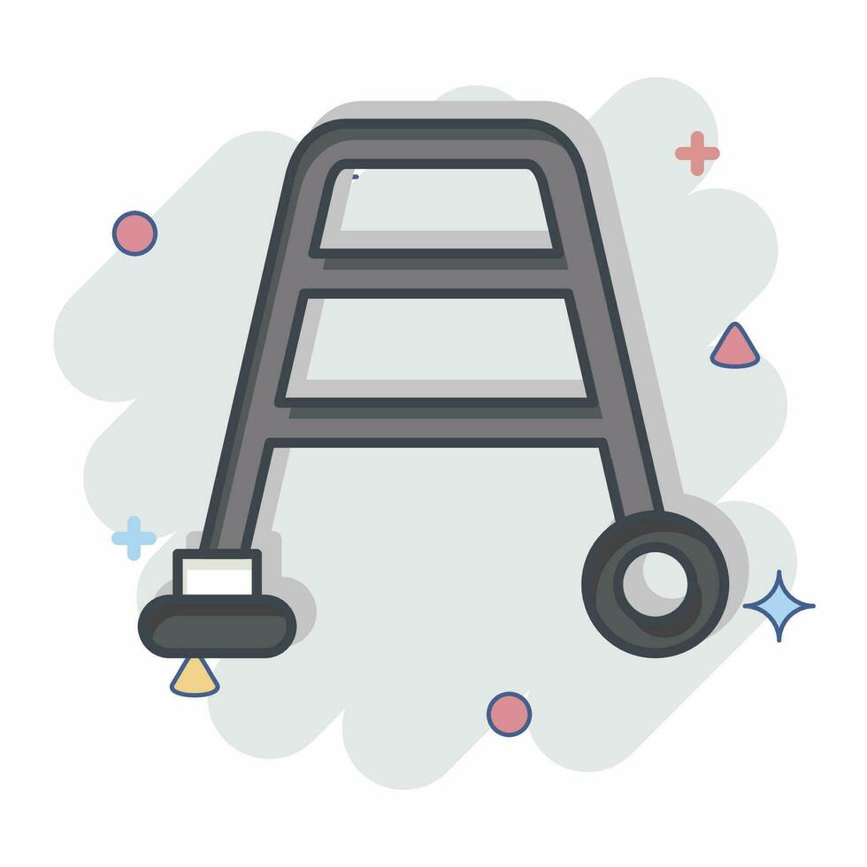 Icon Walker. related to Orthopedic symbol. comic style. simple design editable. simple illustration vector