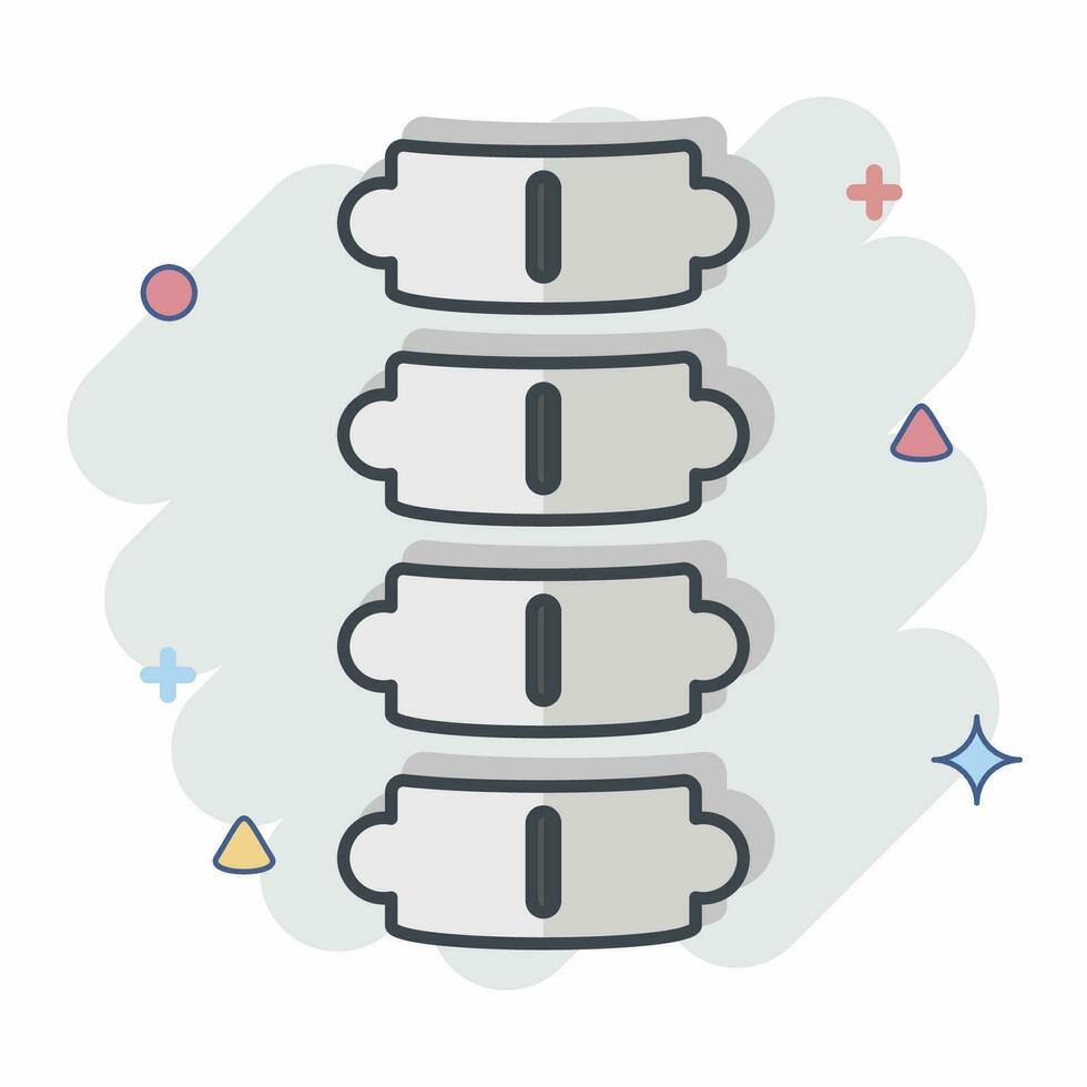 Icon Spine. related to Orthopedic symbol. comic style. simple design editable. simple illustration vector