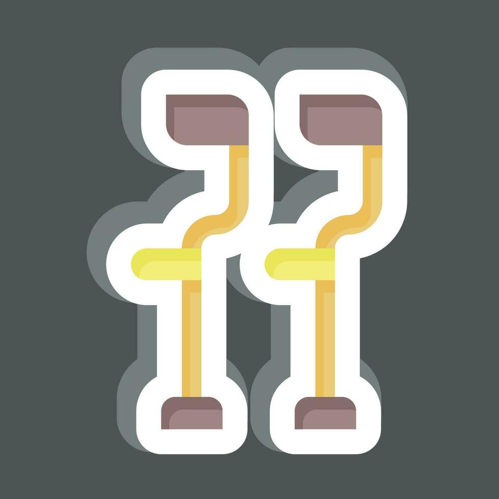 Sticker Crutches. related to Orthopedic symbol. simple design editable. simple illustration vector