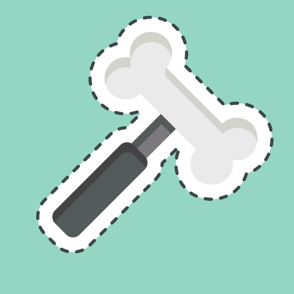 Sticker line cut Hammer. related to Orthopedic symbol. simple design editable. simple illustration vector