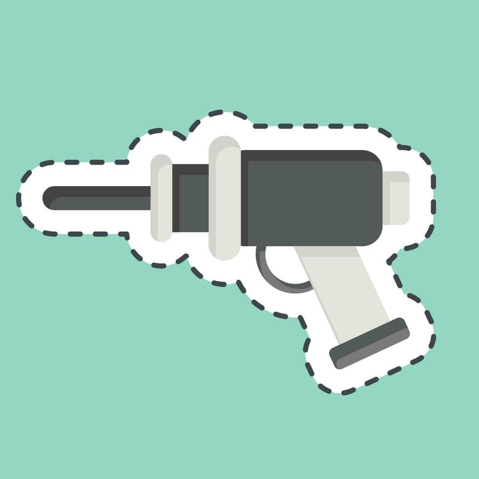 Sticker line cut Drill. related to Orthopedic symbol. simple design editable. simple illustration vector