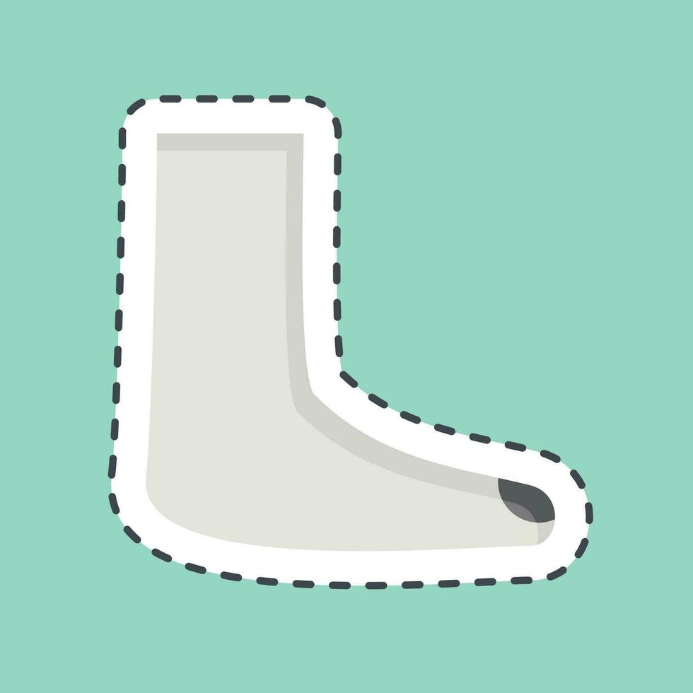 Sticker line cut Foot. related to Orthopedic symbol. simple design editable. simple illustration vector