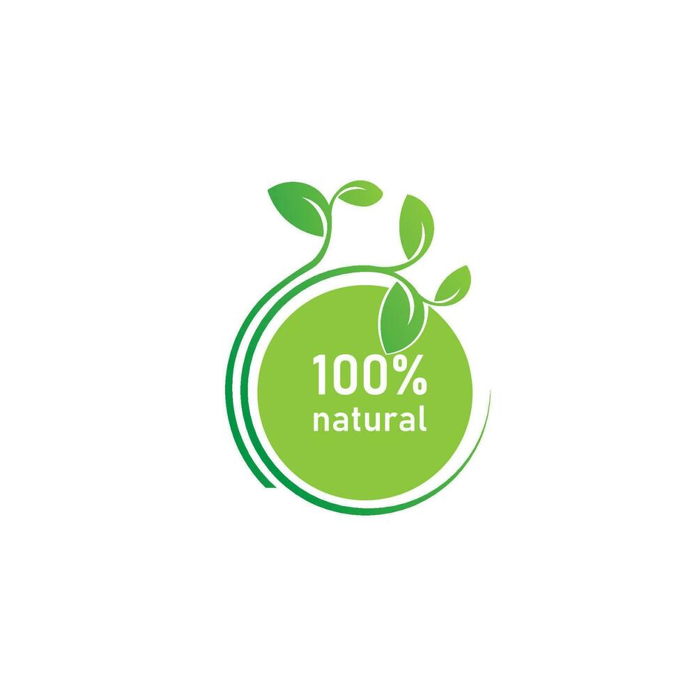 nature natural logo green oil leaf product label bio eco vector