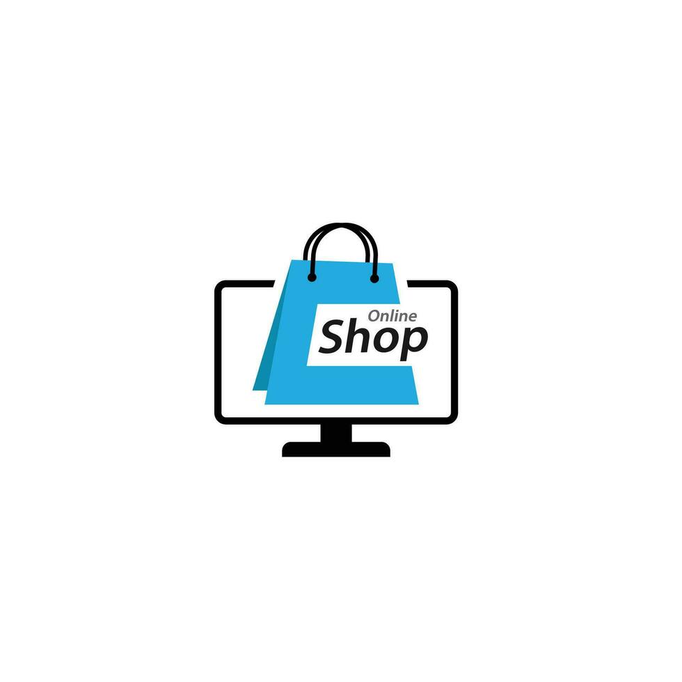 en línea tienda logo tecnología símbolo diseño vector Al por menor web mercado comprar