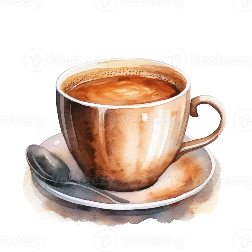 Watercolor cup of coffee. Illustration png