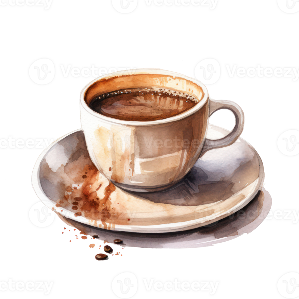 Watercolor cup of coffee. Illustration png