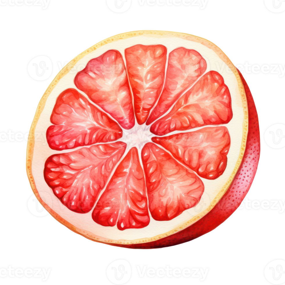 Watercolor red grapefruit. Illustration png