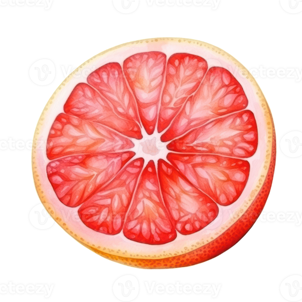 Watercolor red grapefruit. Illustration png