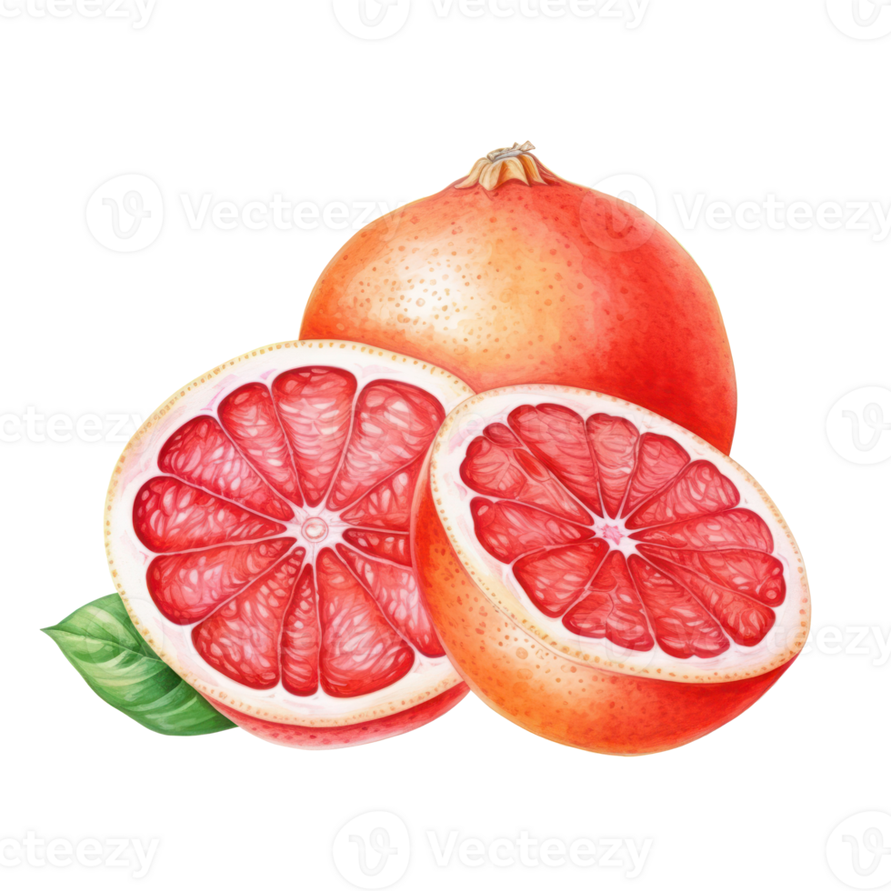 Watercolor red grapefruit. Illustration png