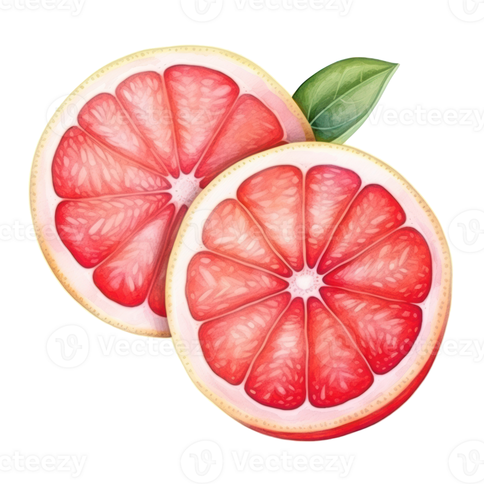 Watercolor red grapefruit. Illustration png