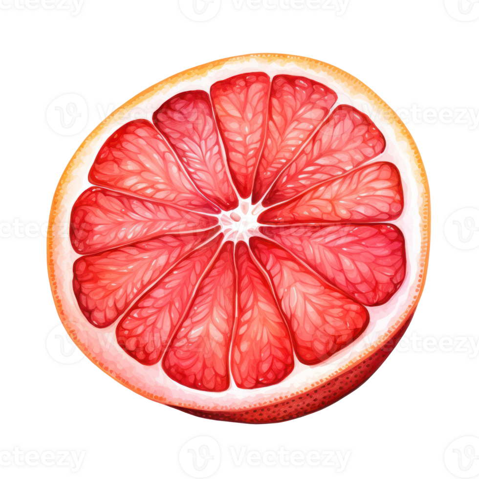 Watercolor red grapefruit. Illustration png