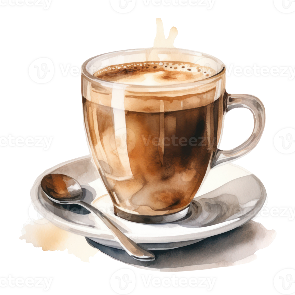 Watercolor cup of coffee. Illustration png