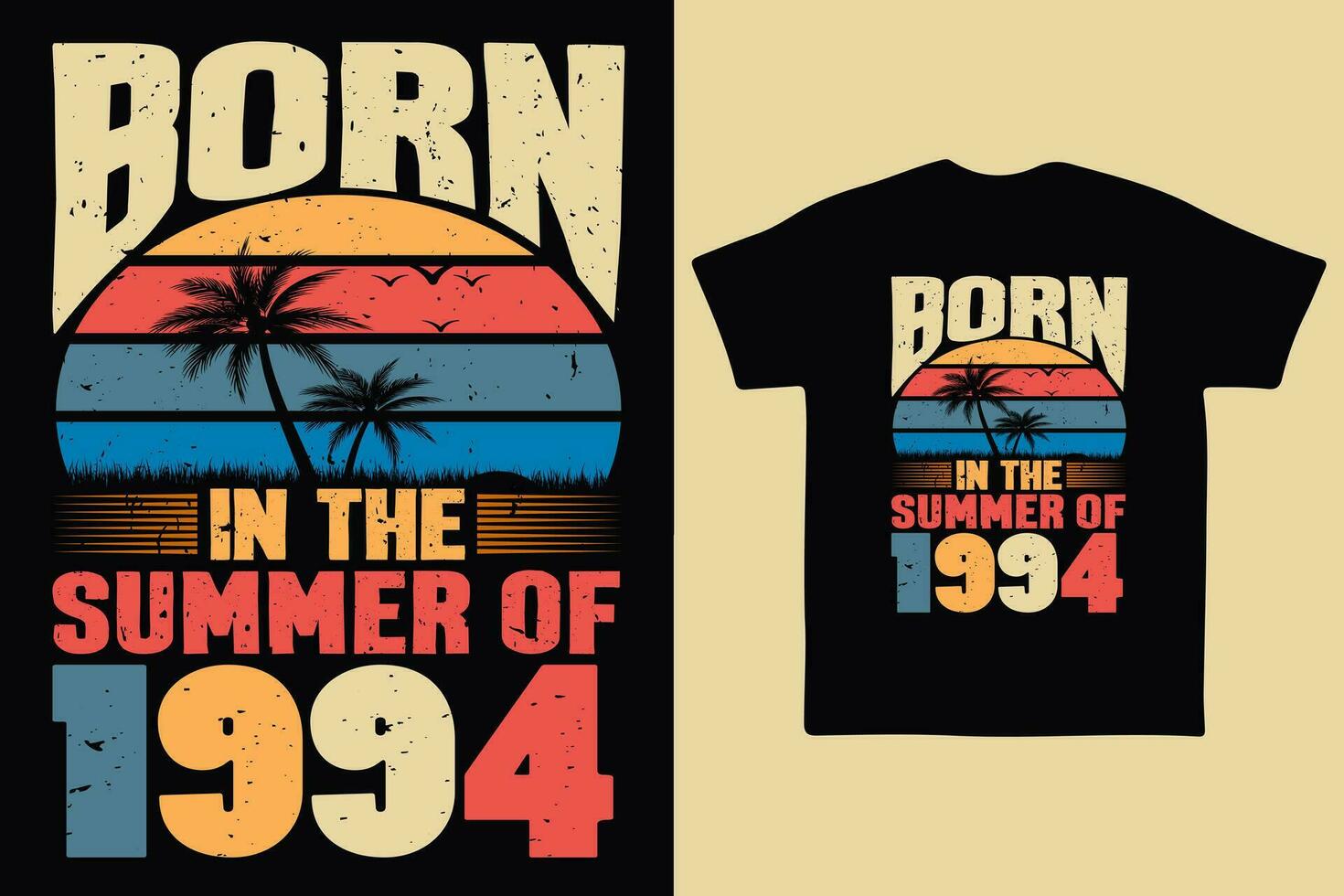 Born in the summer of 1994, born in summer 1994 vintage birthday quote vector