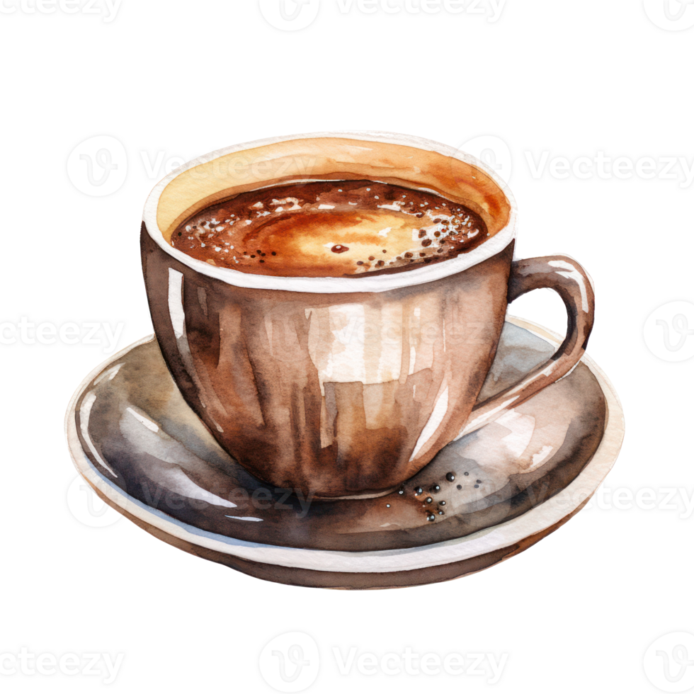 Watercolor cup of coffee. Illustration png