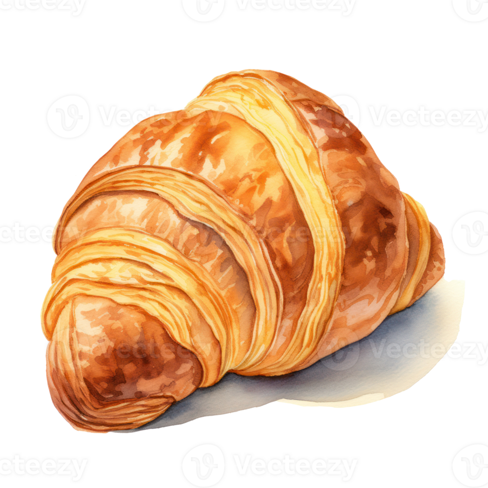 vattenfärg croissant isolerat. illustration ai generativ png