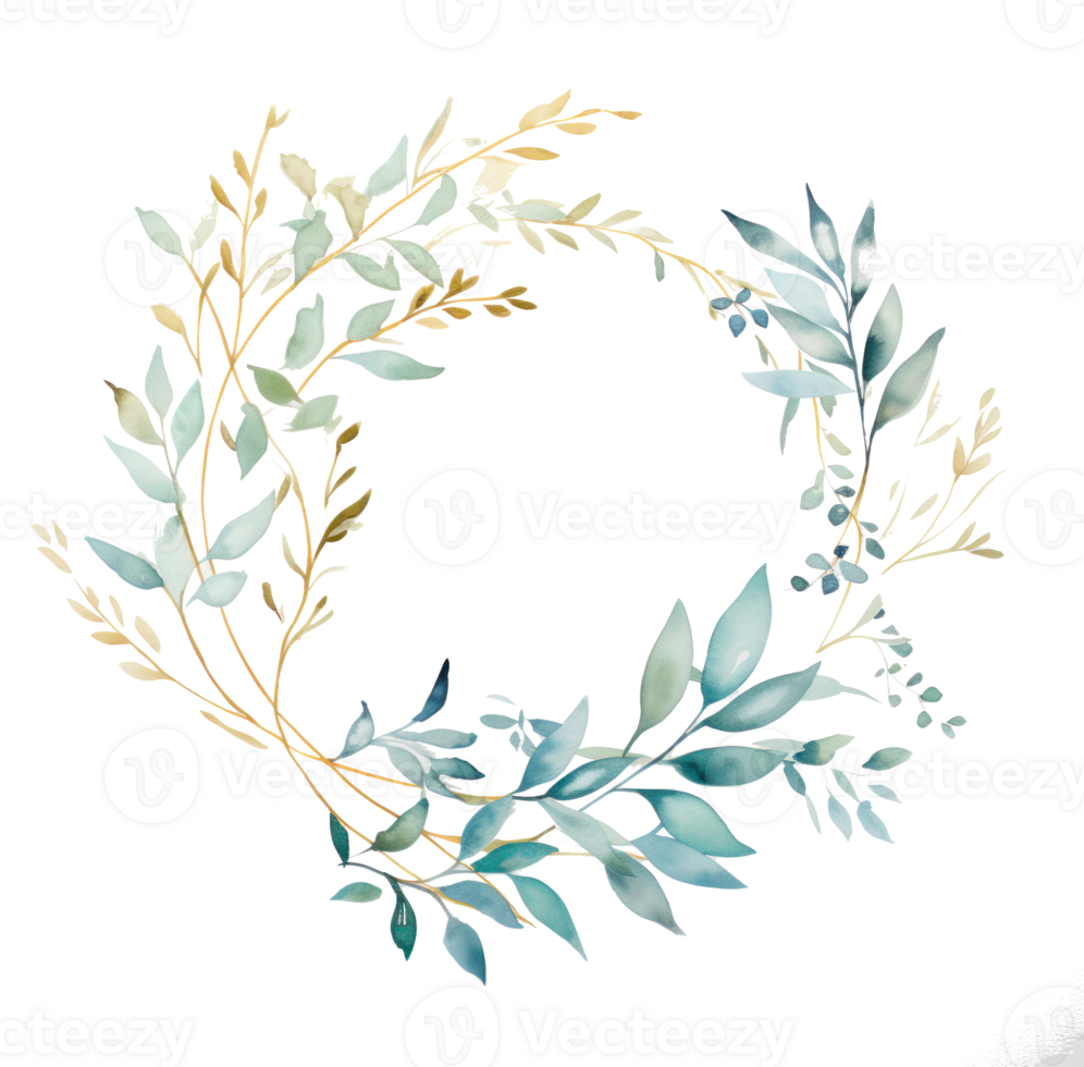 Watercolor natural frame. Illustration png
