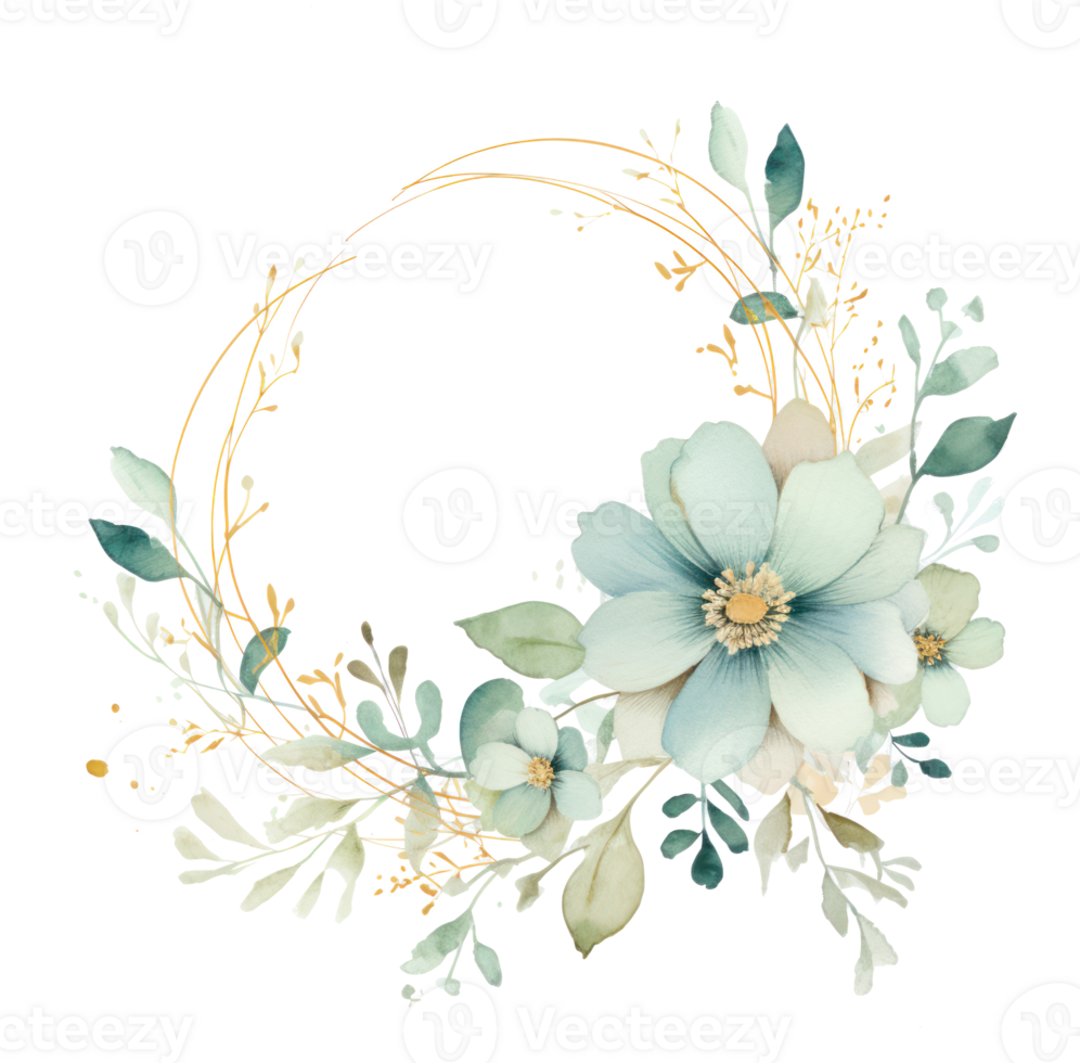 Watercolor natural frame. Illustration png