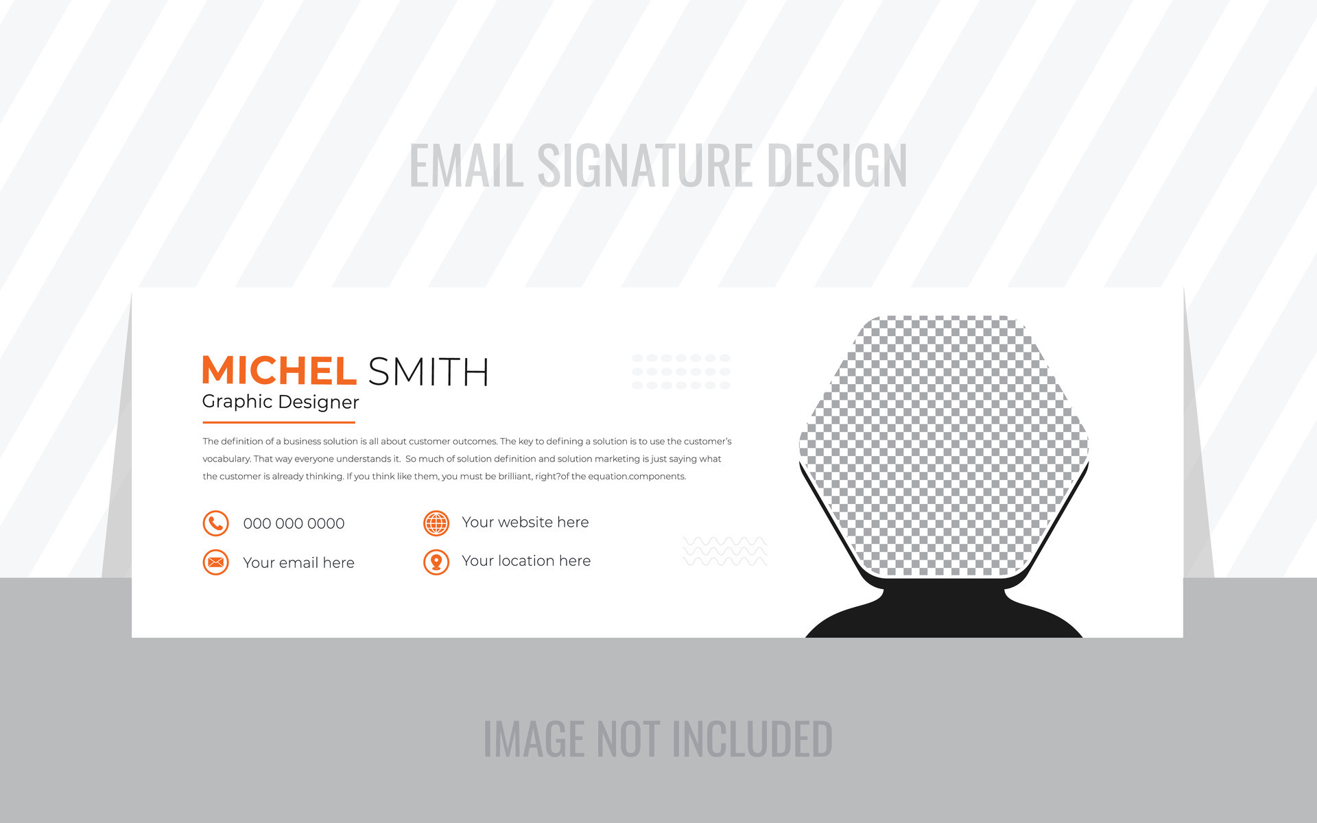 Email signature blue web banner template design Flat And Modern Email