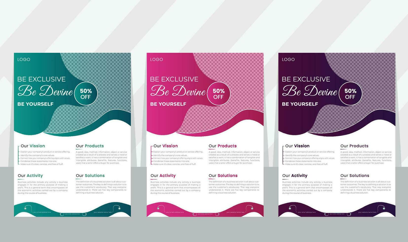 Flyer template set for fashion sale Pro Vector