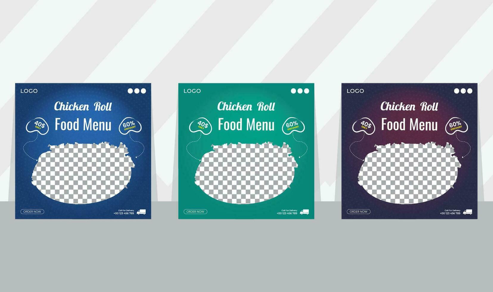 Special chicken fried social media post design vector template, Suitable for social media post restaurant. Pro Vector