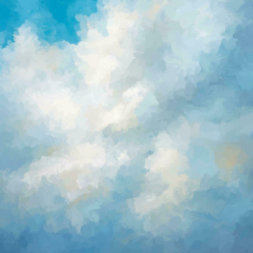 hand painted abstract clouds background vector