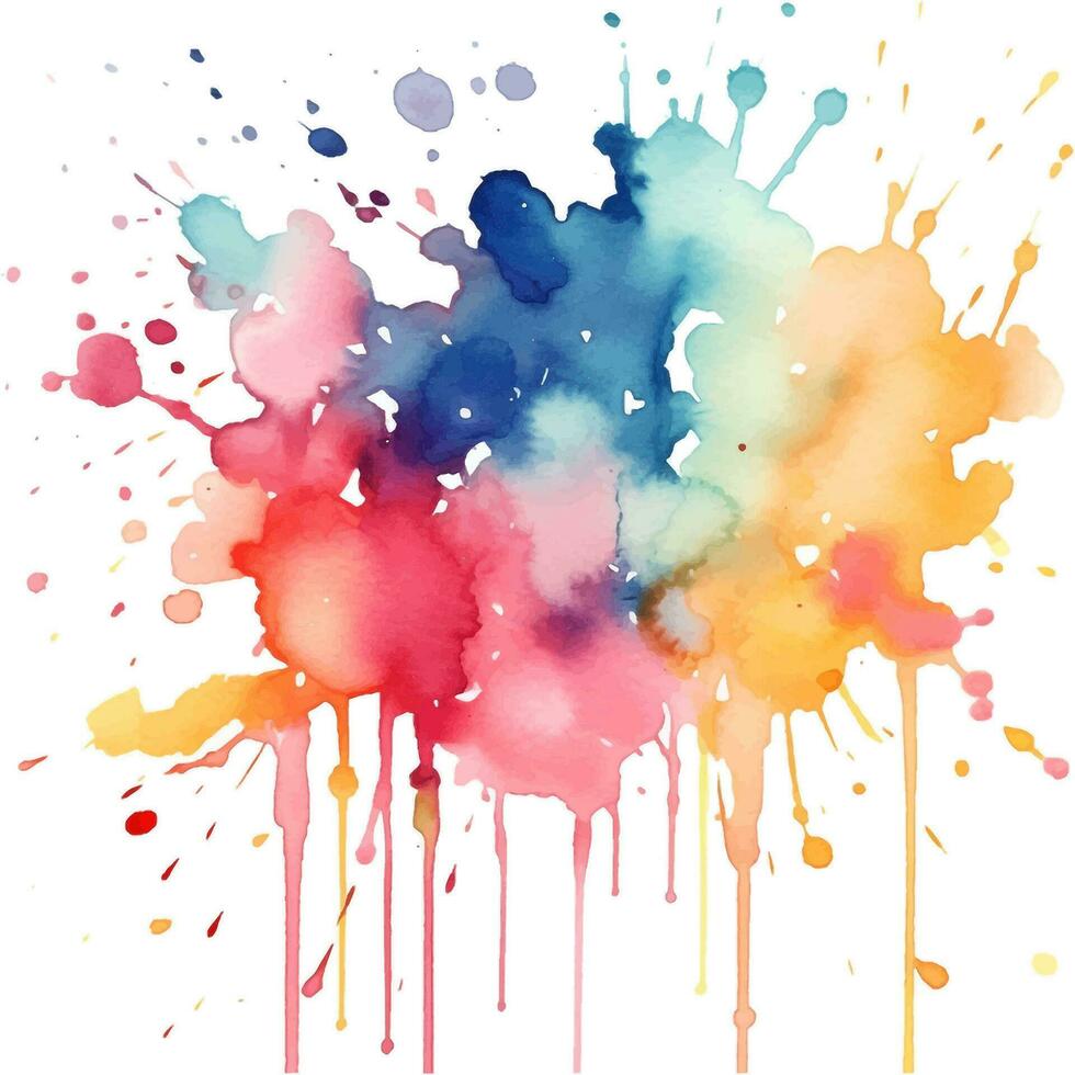colourful watercolour splatter design background vector