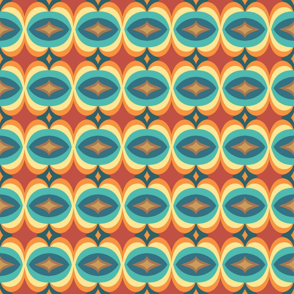 70s style retro wallpaper pattern vector