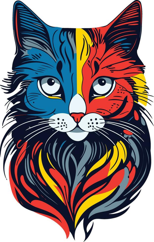 el linda gato vector ilustración con digital petróleo pinturas para saludo tarjetas, pancartas, regalos niño Arte.