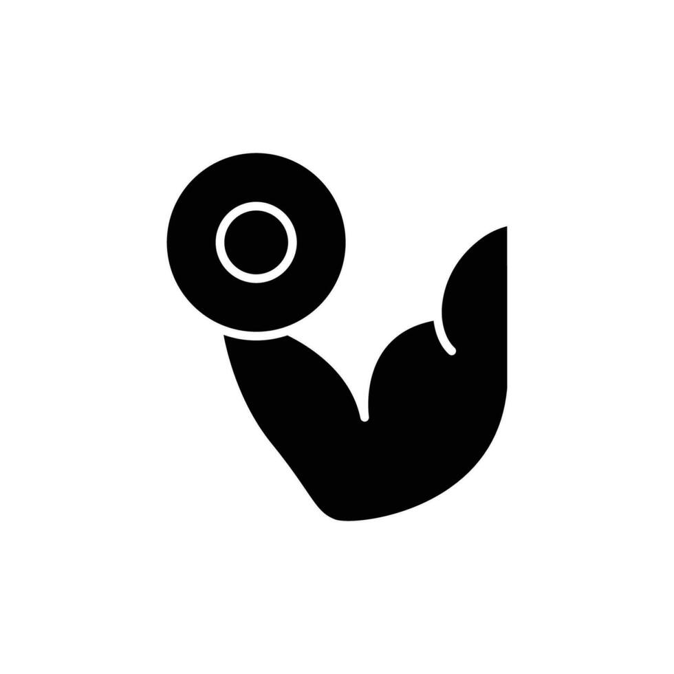 biceps curl icon. solid icon vector