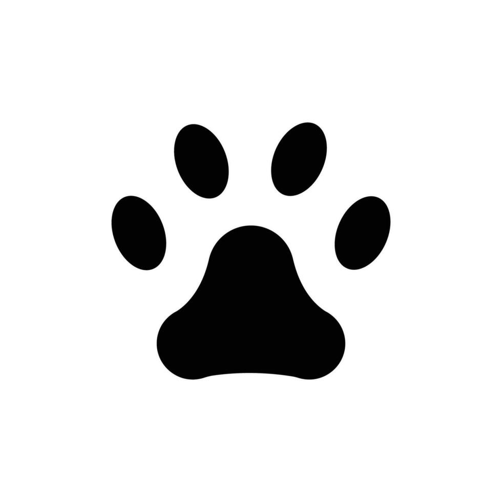 paw print icon. solid icon vector