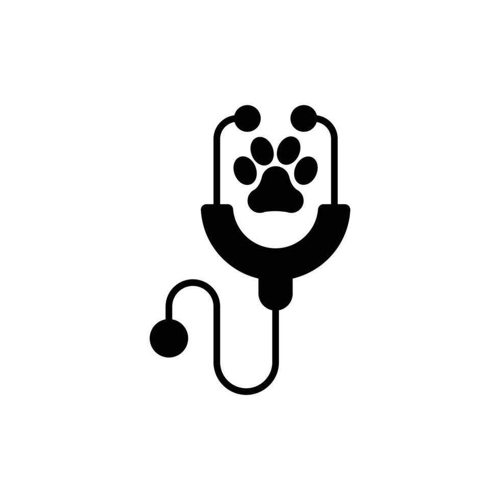 Stethoscope icon. Solid icon vector