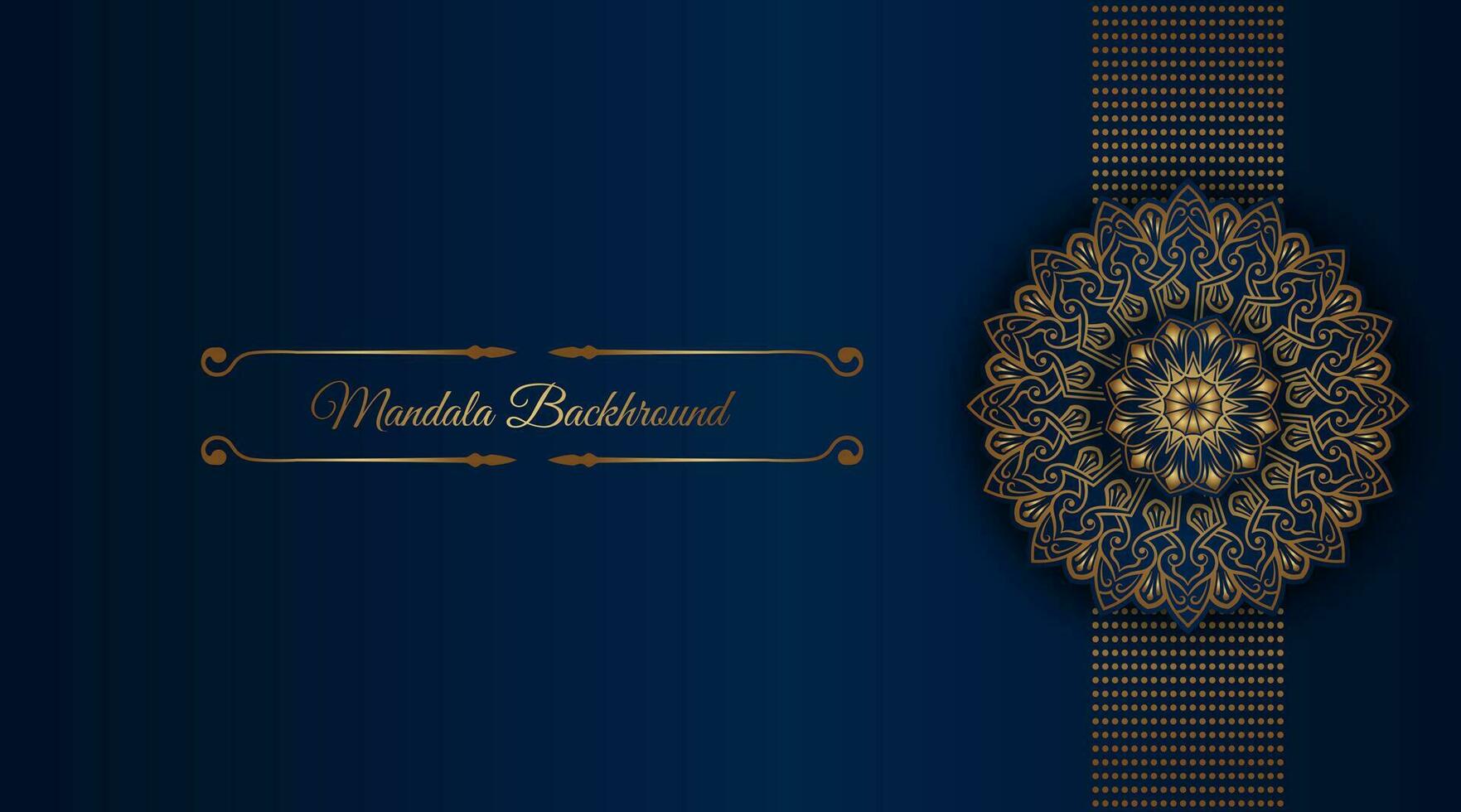 luxury blue background, with golden mandala ornament vector
