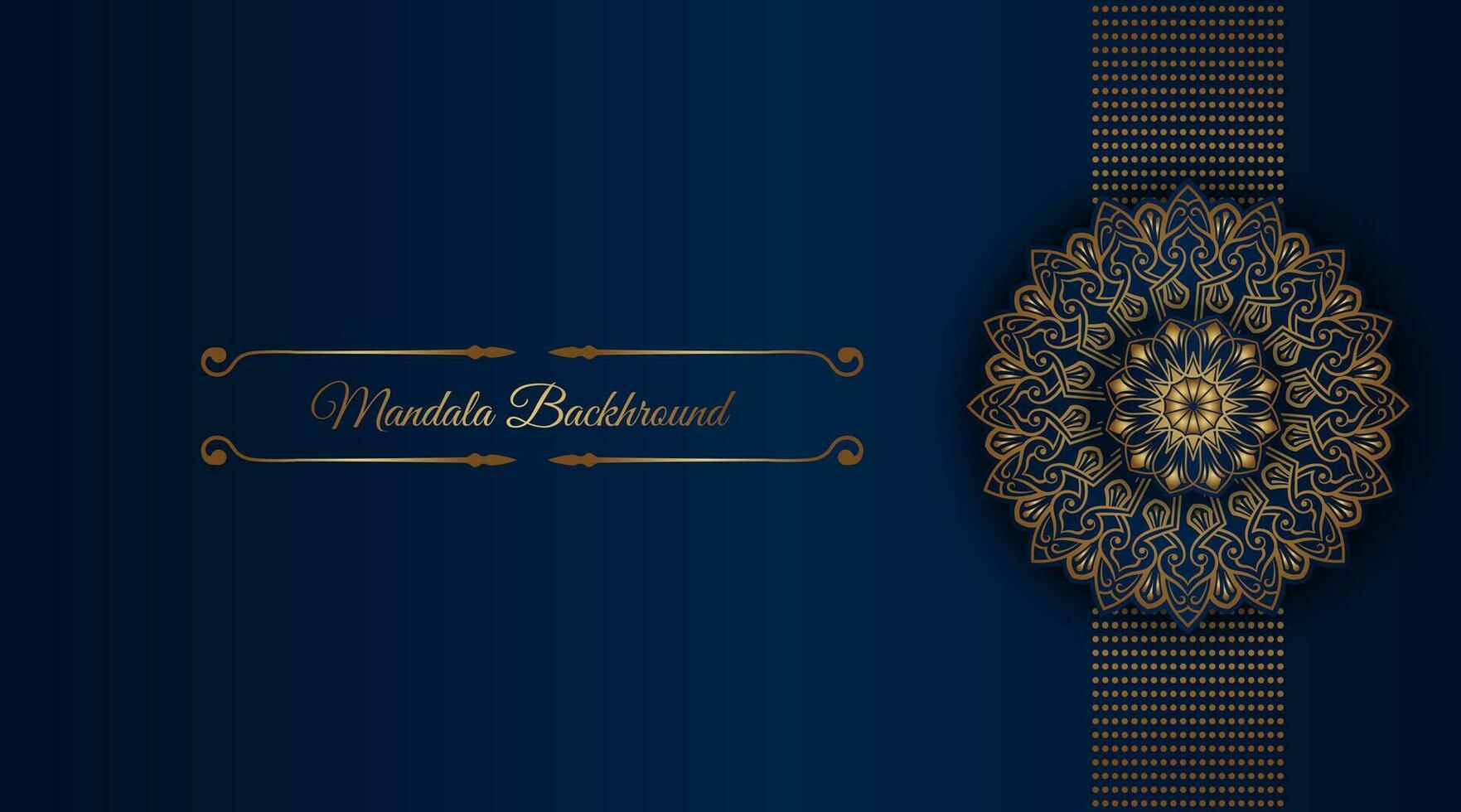 lujo azul fondo, con dorado mandala ornamento vector