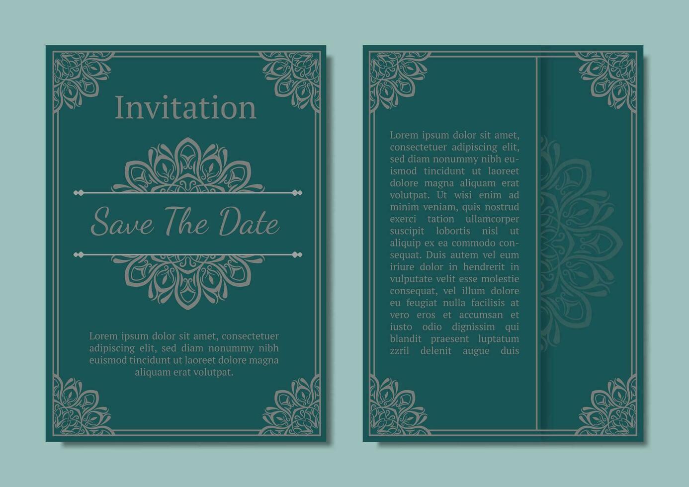 Clásico invitación tarjeta, con mandala ornamento vector