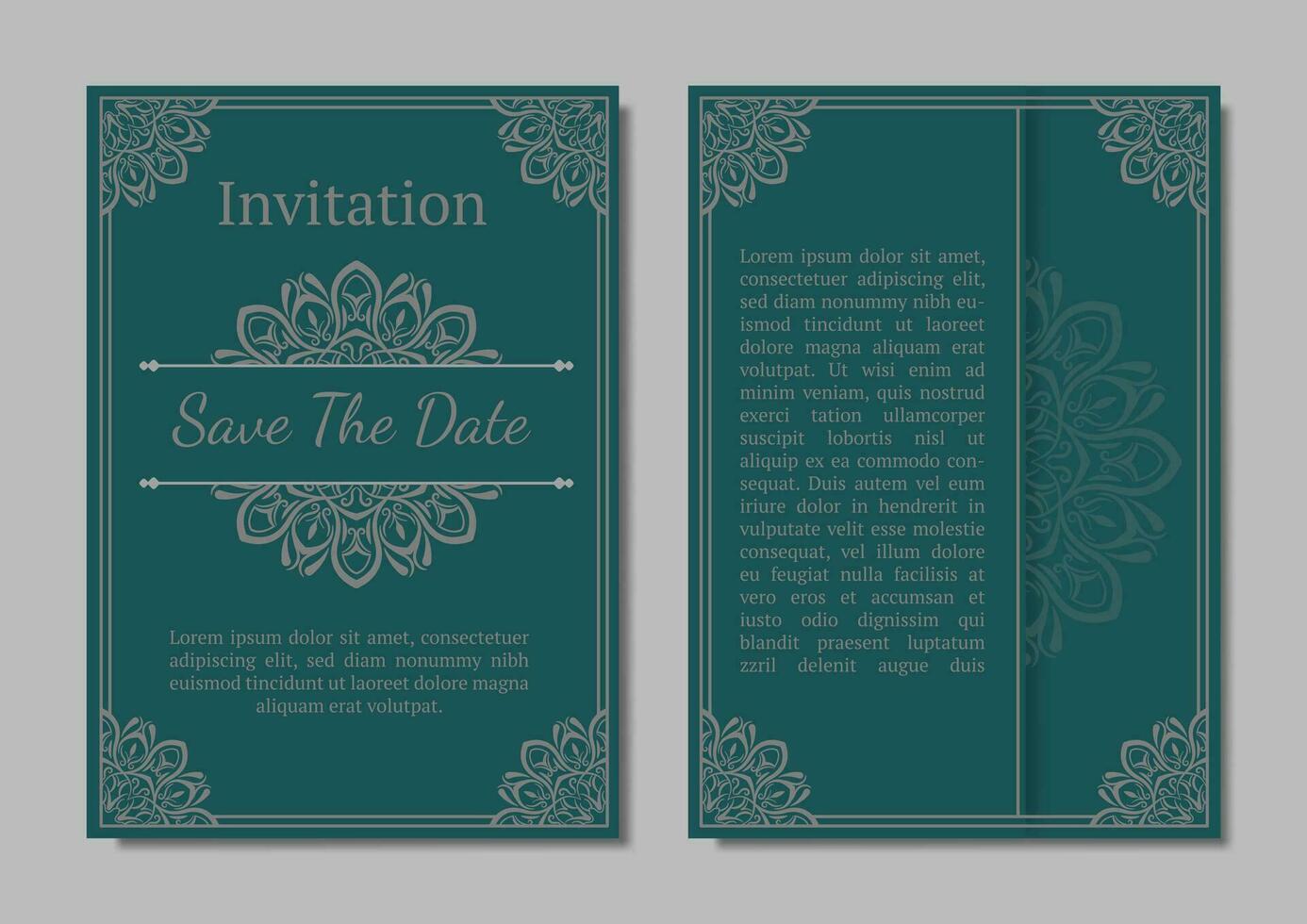 vintage invitation card, with mandala ornament vector